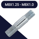 M8X1.25 + M8X1.0, 47mm Combi Thread Stud Zinc Class 10.9 hardened Steel