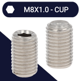 M8X1.0 Fine Set Screw,Stainless Steel A2,DIN 916 Cup Point