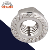 Flange Nut Serrated - A2 Stainless DIN 6923