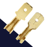 6.3mm Male Spade NO TAB,Double Crimp,Uninsulated