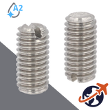 M16X2.0 Slotted Flat Point Set Screw - Stainless DIN 551