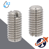 M3X0.5 Slotted Flat Point Set Screw - A2 Stainless DIN 551