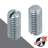 M1.6X0.35 Slotted Set Screw,14H Steel FLAT Point,DIN 551 / ISO 4766