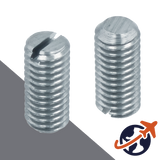 M1.6X0.35 Slotted Set Screw,14H Steel FLAT Point,DIN 551 / ISO 4766