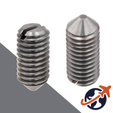 M1.6X0.35 Slotted Set Screw,14H Steel CONE Point,DIN 553 / ISO 7434