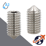 M10X1.5 Cone Point Set Screw,A2 Stainless Steel,ISO 4027 / DIN 914