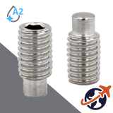 M16X2.0 Dog Point Allen Socket Set Screw - A2 Stainless ISO 4028