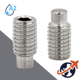 M10X1.5 Dog Point Set Screw,A2 Stainless Steel,ISO 4028 / DIN 915