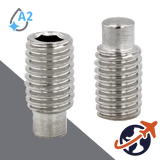 M10X1.5 Dog Point Set Screw,A2 Stainless Steel,ISO 4028 / DIN 915