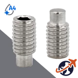 M10X1.5 Dog Point Set Screw,A4 Stainless Steel,ISO 4028 / DIN 915