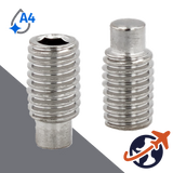 M6X1.0 Dog Point Allen Socket Set Screw - A4 Stainless ISO 4028