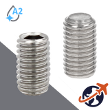 M12X1.75 Cup Point Allen Socket Set Screw - A2 Stainless ISO 4029