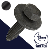 M8 Loose Washer Hex SEMS,CA Type Thread,Body Bolt Black