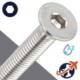 M2X0.4 Flat Head Cap Screw - A2 Stainless ISO 10642