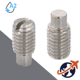 M2.5X0.45 Slotted Dog Point Set Screw - A2 Stainless DIN 417