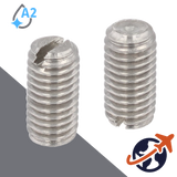 M12X1.75 Slotted Cup Point Set Screw - A2 Stainless DIN 438