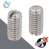 M10X1.5 Slotted Set Screw,A2 Stainless CUP POINT,DIN 438 / ISO 7436