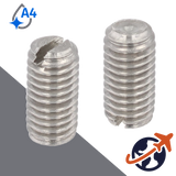 M10X1.5 Slotted Set Screw,A4 Stainless CUP POINT,DIN 438 / ISO 7436