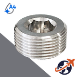 British Taper Allen Plug,DIN 906 BSPT,A4-50 Stainless