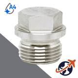 British Flanged Hex Plug,DIN 910 BSPP,A4 Stainless Steel