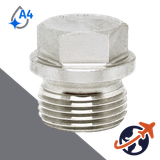 British Flanged Hex Plug,DIN 910 BSPP,A4 Stainless Steel