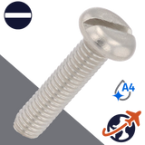 M2.5X0.45 Pan Head Slotted - A4-50 Stainless DIN 85