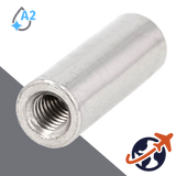 Round Coupler Nut,Non-Stock Lengths,A2-50 Stainless