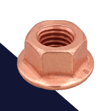 Top Lock Flange Nut COARSE,Steel Class 8 Copper Exhaust,Special Wrench / Heights