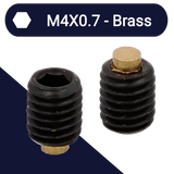 M4X0.7 Nylon Tip Set Screw,Brass,Nylon Dog Point