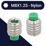 M8X1.25 Nylon Point Allen Set Screw - Stainless 