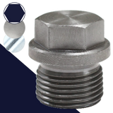 British Flanged Hex Plug,Steel, Plain & Zinc,DIN 910 BSPP