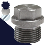 British Flanged Hex Plug,Steel, Plain & Zinc,DIN 910 BSPP