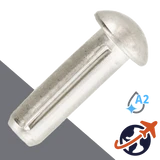 M1.4 Grooved Pin, Round Head,A2 Stainless,DIN 1476