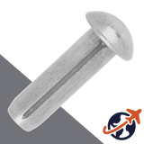 M1.6 Grooved Pins Round Head - Aluminum DIN 1476