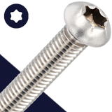 M2.5X0.45 Torx Button Head Cap Screw - A2 Stainless ISO 7380-1 TX