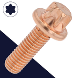 M8X1.25 External Six-Lobe Flange Bolt - Class 10.9 Copper Plated