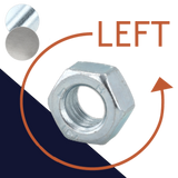 Coarse Hex Nut LEFT HAND Steel, DIN 934