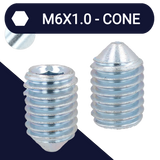 M6X1.0 Set Screw,Steel Class 45H,DIN 914 Cone Point