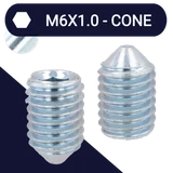 M6X1.0 Set Screw,Steel Class 45H,DIN 914 Cone Point