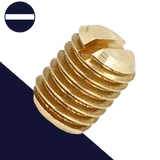 M5X0.8 Flat Point Grub Screw,DIN 551 / ISO 4766 Flat Point,Slotted Drive, Brass