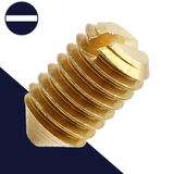 M6X1.0 Slotted Cone Point Set Screw - Brass DIN 553