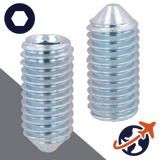 M10X1.5 Cone Point Set Screw,Steel Class 45H,ISO 4027 / DIN 914