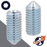 M10X1.5 Cone Point Set Screw,Steel Class 45H,ISO 4027 / DIN 914