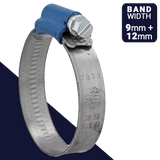 ABA Blue S20 Hose Clamp,Slotted Hex, Worm Gear,Aluzink Galvanized Steel