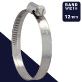 Norma TORRO Clamp,W4 / AISI 304 ALL Stainless,12mm Band