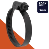 Norma TORRO Clamp,W4 / AISI 304 Black Stainless,9mm Band