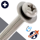 M5X0.8 Pan Phillips SEMS Large FW - Stainless