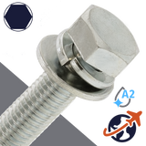 M8X1.25 Hex Head SEMS LW FW 17mm - Stainless