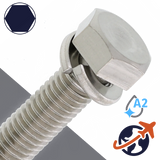 M8X1.25 Hex Head SEMS LW 13mm WAF - Stainless