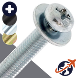 M4X0.7 Pan Phillips SEMS Large FW - Steel